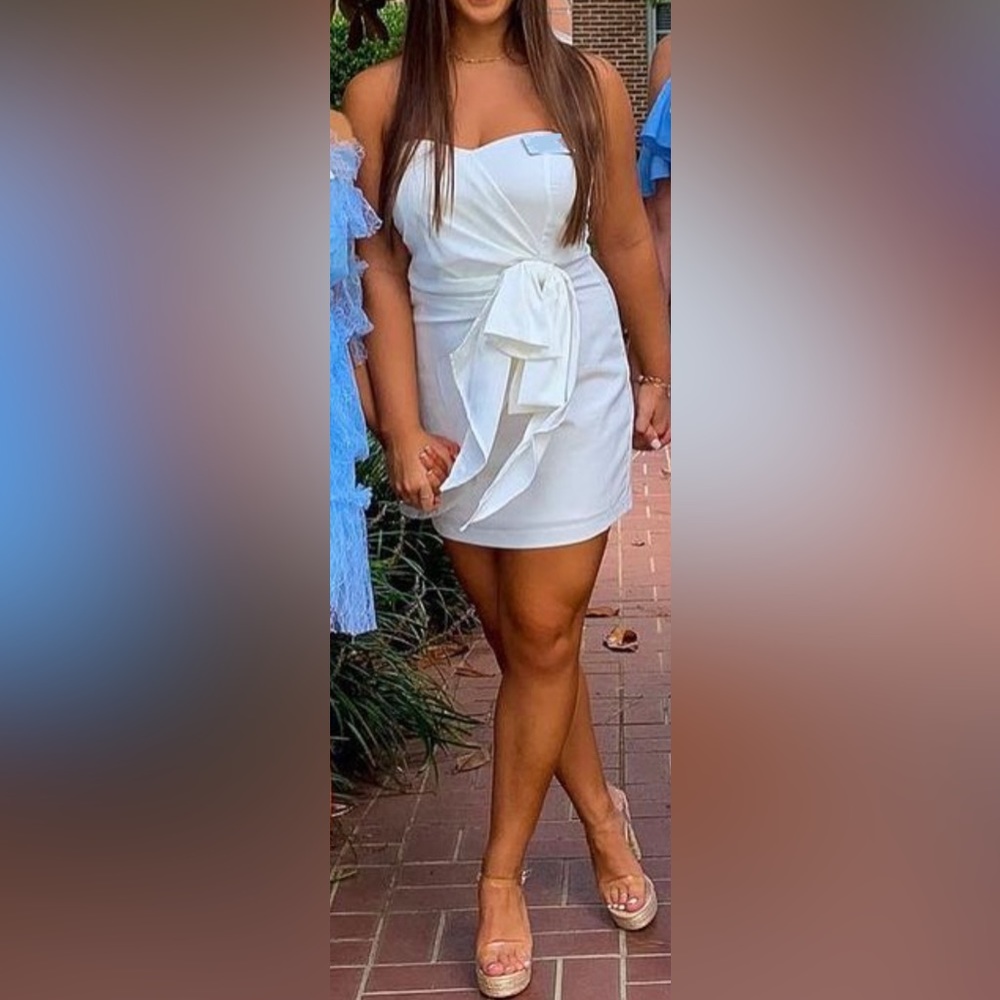 Sweetheart Strapless Dress - White